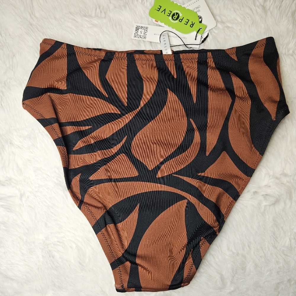 NEW Sanctuary Animal Print High-Waisted Bikini Bottom Swimsuit Size Medium NEW - Picture 4 of 4